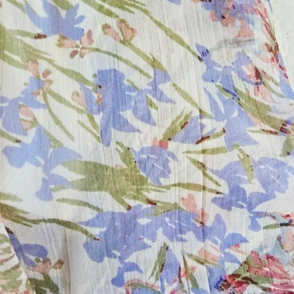 Boho Floral Sheer Kimono Cardigan Open Front Lightweight Layering Top Size 14 - Picture 5 of 13